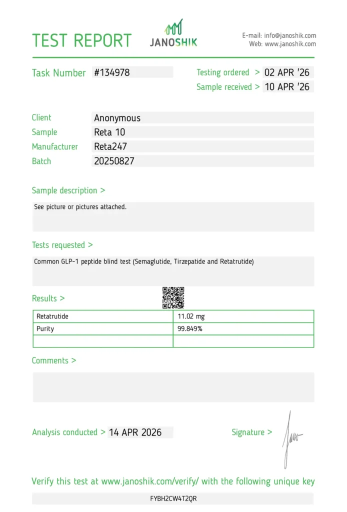 Reta 10 testresultaat betrouwbaar