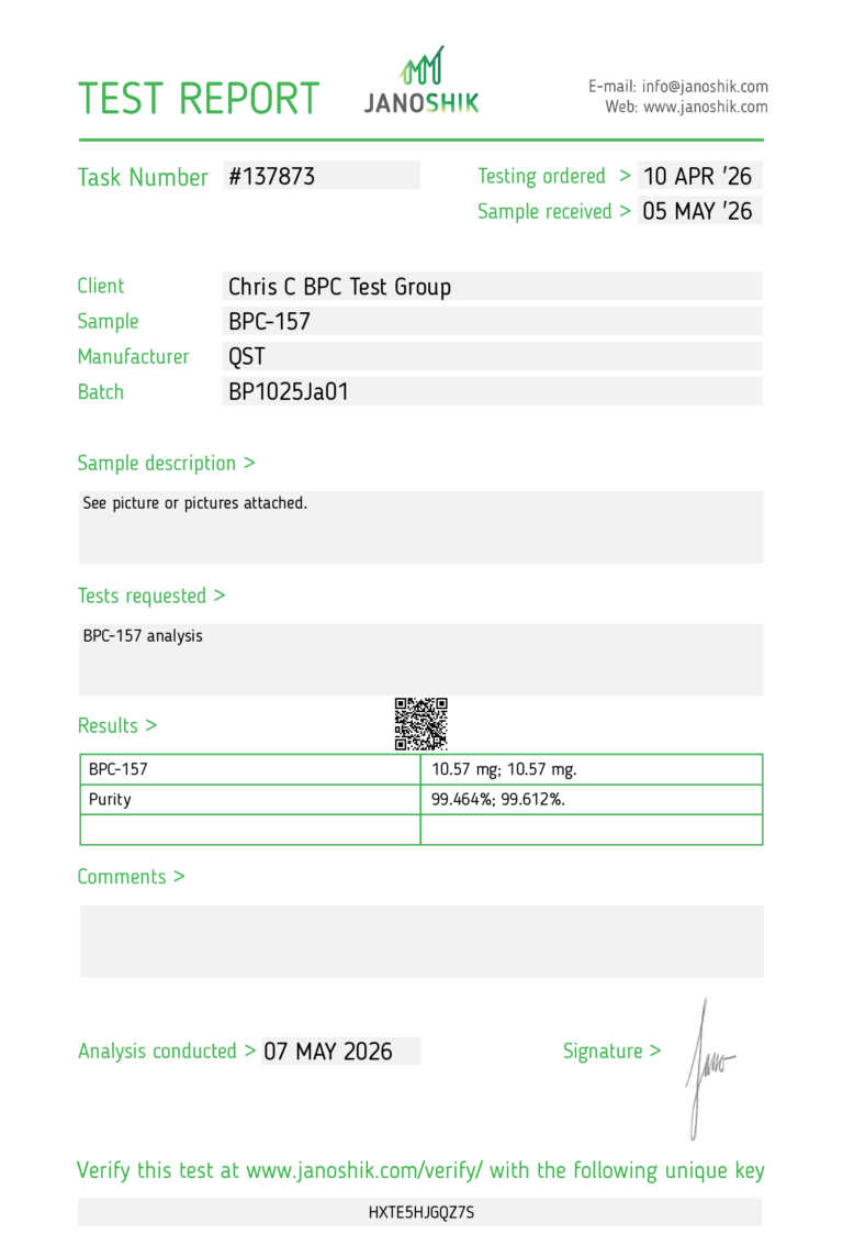 BPC nieuwe batch test
